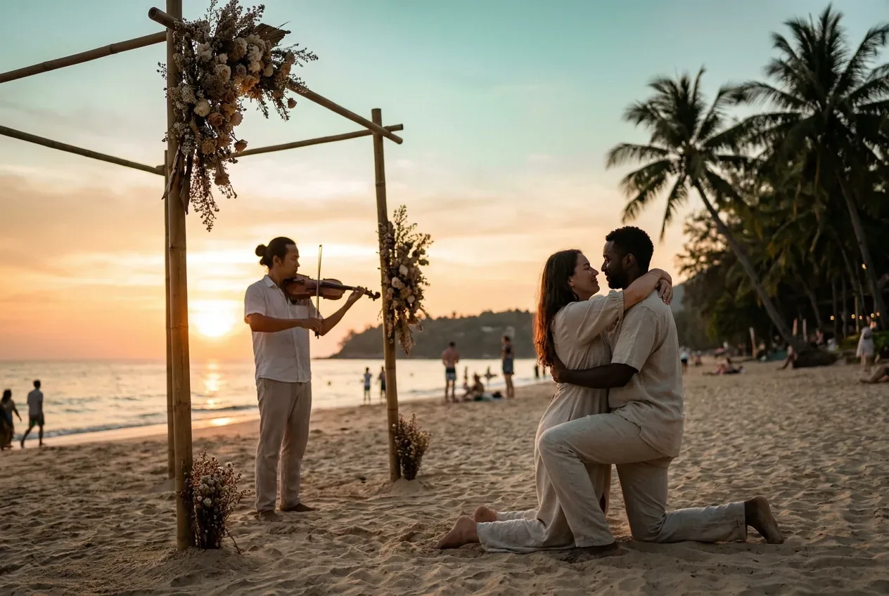 Live Musicians in Phuket — Violin, Guitar, Sax at Surin Beach, Phuket, Thailand