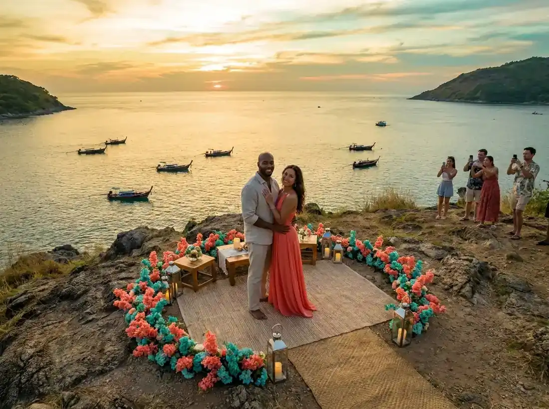 Styled decor for a best places propose phuket viewpoint aerial sunset in Phuket