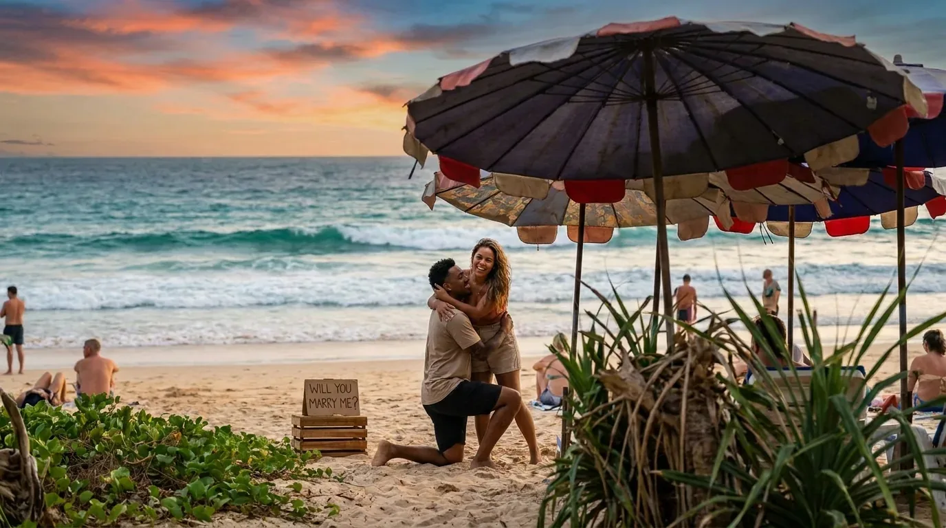 How to Keep Your Proposal a Secret at Nai Harn Beach, Phuket, Thailand