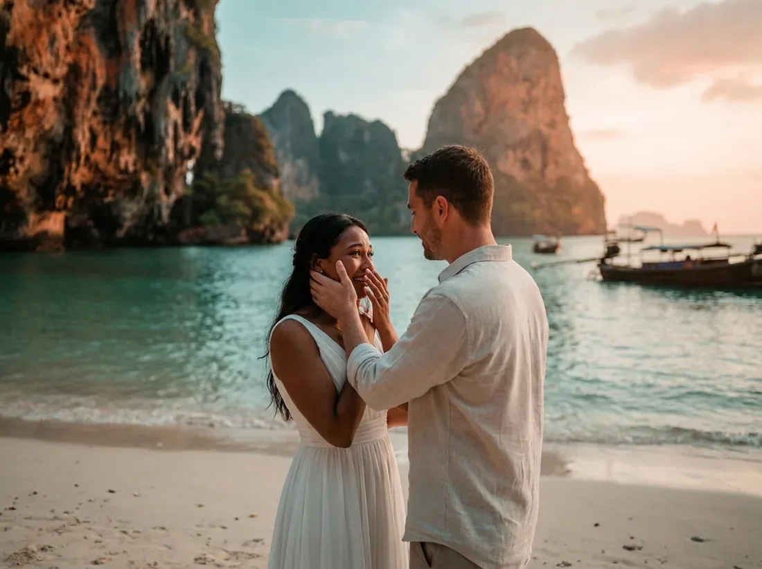 Couple during a phuket bali comparison tropical beach cliffs couple in Phuket