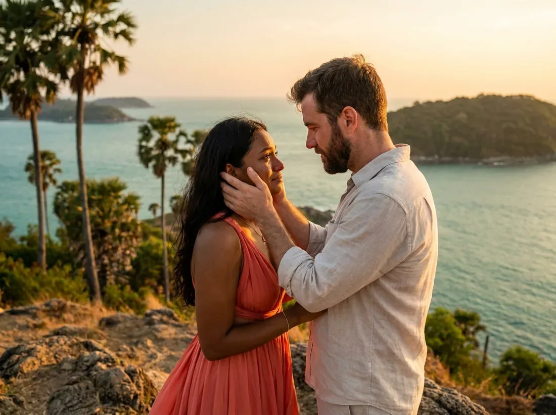 Couple during a phuket sunset coastline romantic blog hero in Phuket